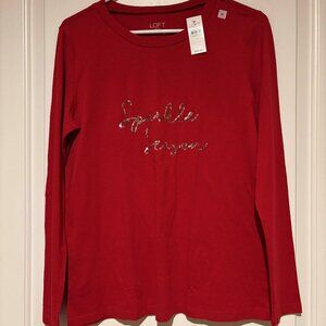 Red "Sparkle Season" Long Sleeve T-shirt